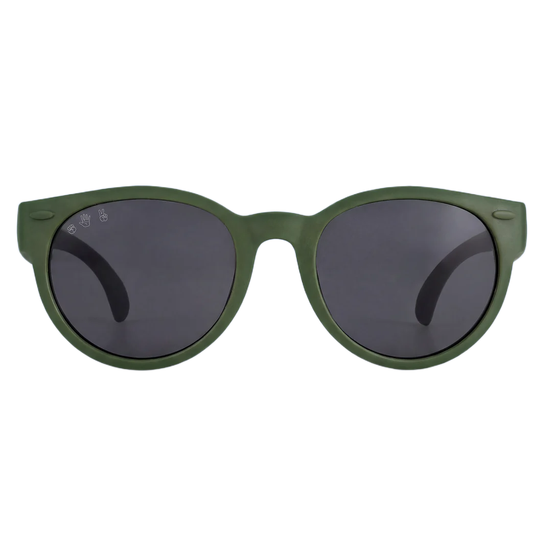 Round Sunglasses with Grey Lens - Dawson Forest Green