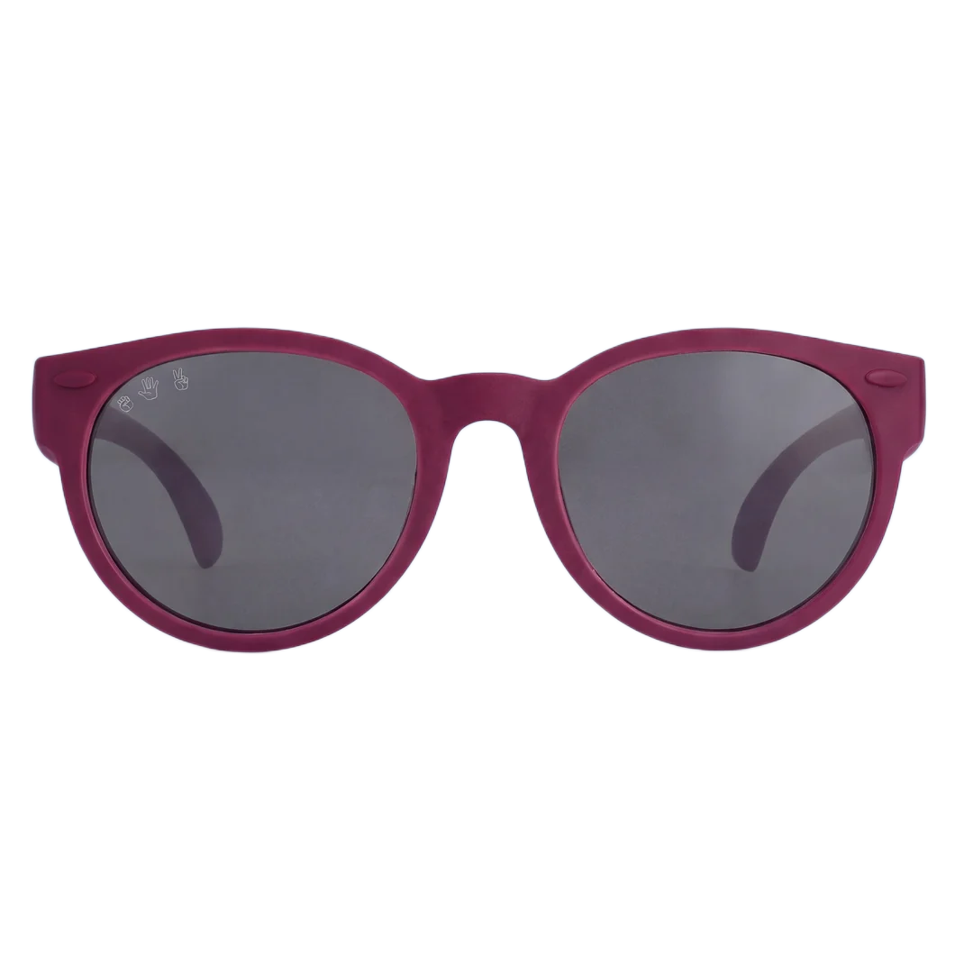 Round Sunglasses with Brown Lens - Raven Plum