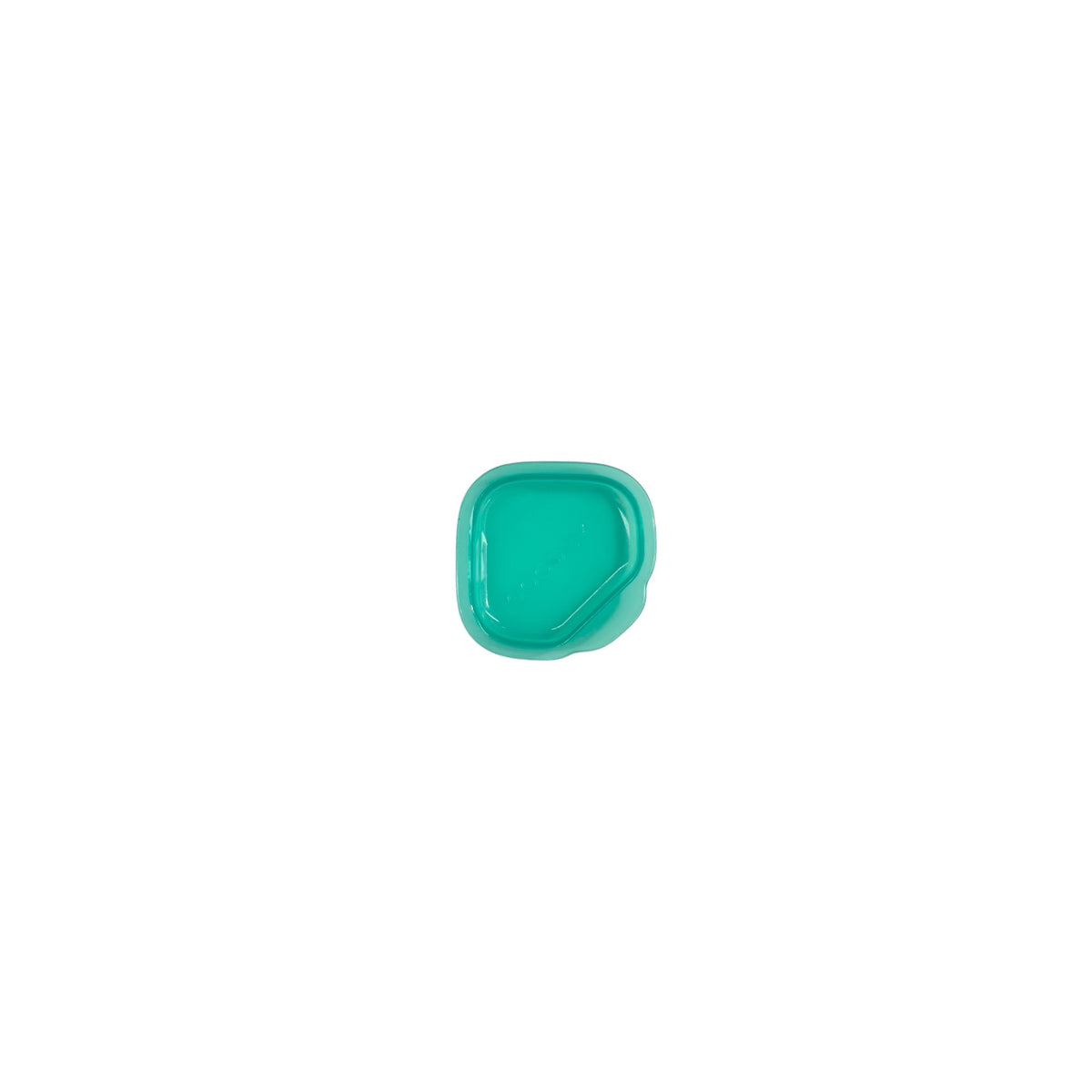 Small green container lid for goodbyn lunch containers on a white background 