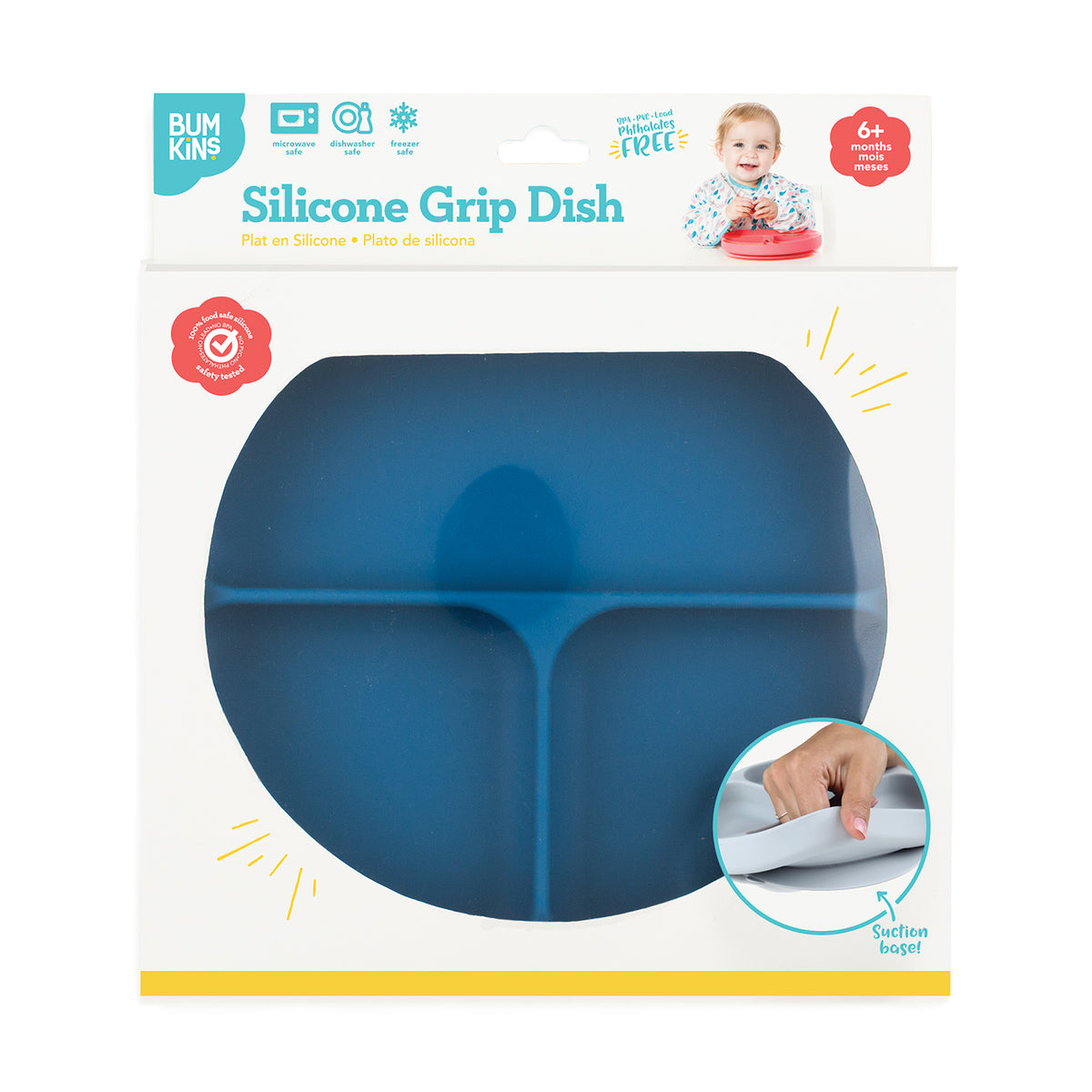 Silicone Grip Dish - Dark Blue