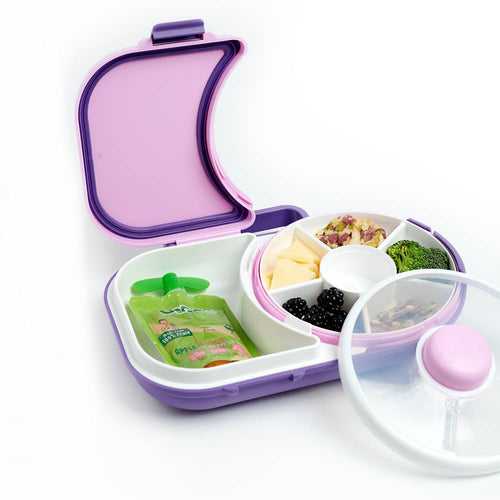 2-in-1 Lunchbox with Removeable Snack Spinner - Grape Purple
