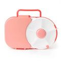 Gobe pink lunchbox against white background.