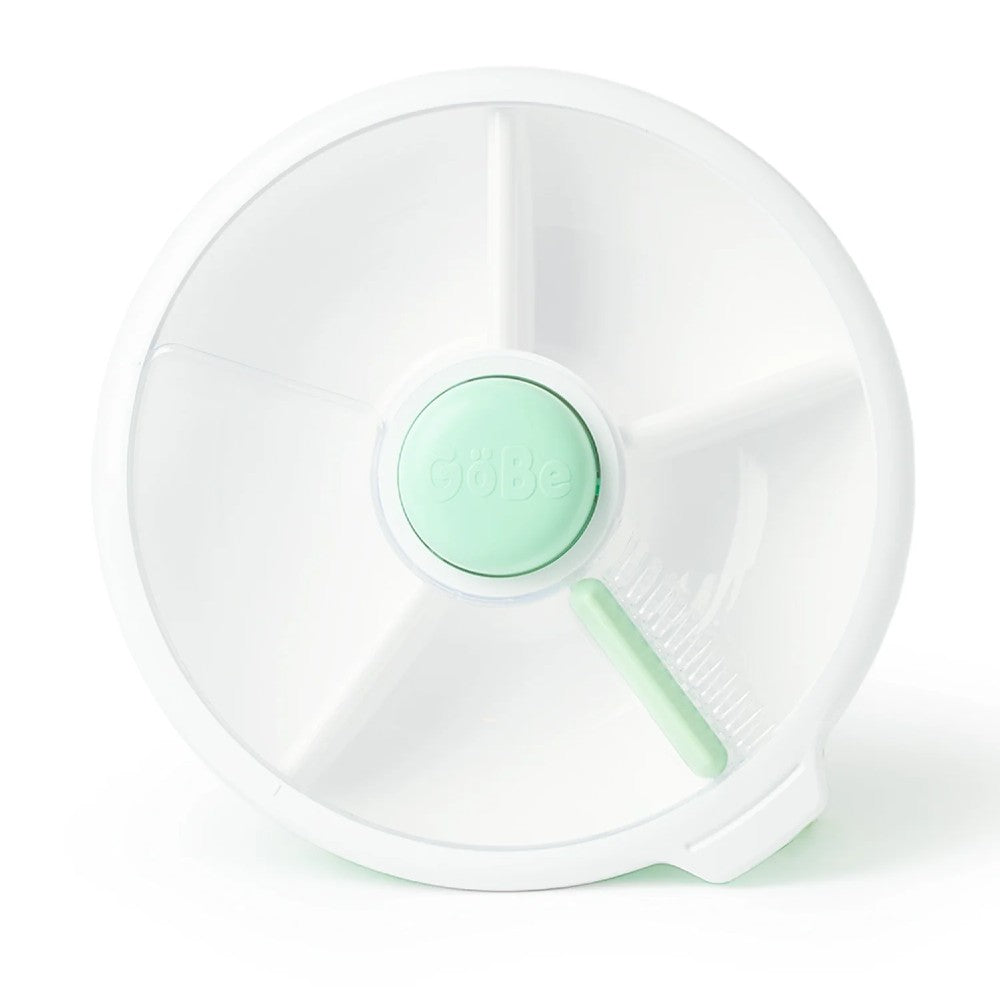 Gobe white snack spinner lunchbox against white background.