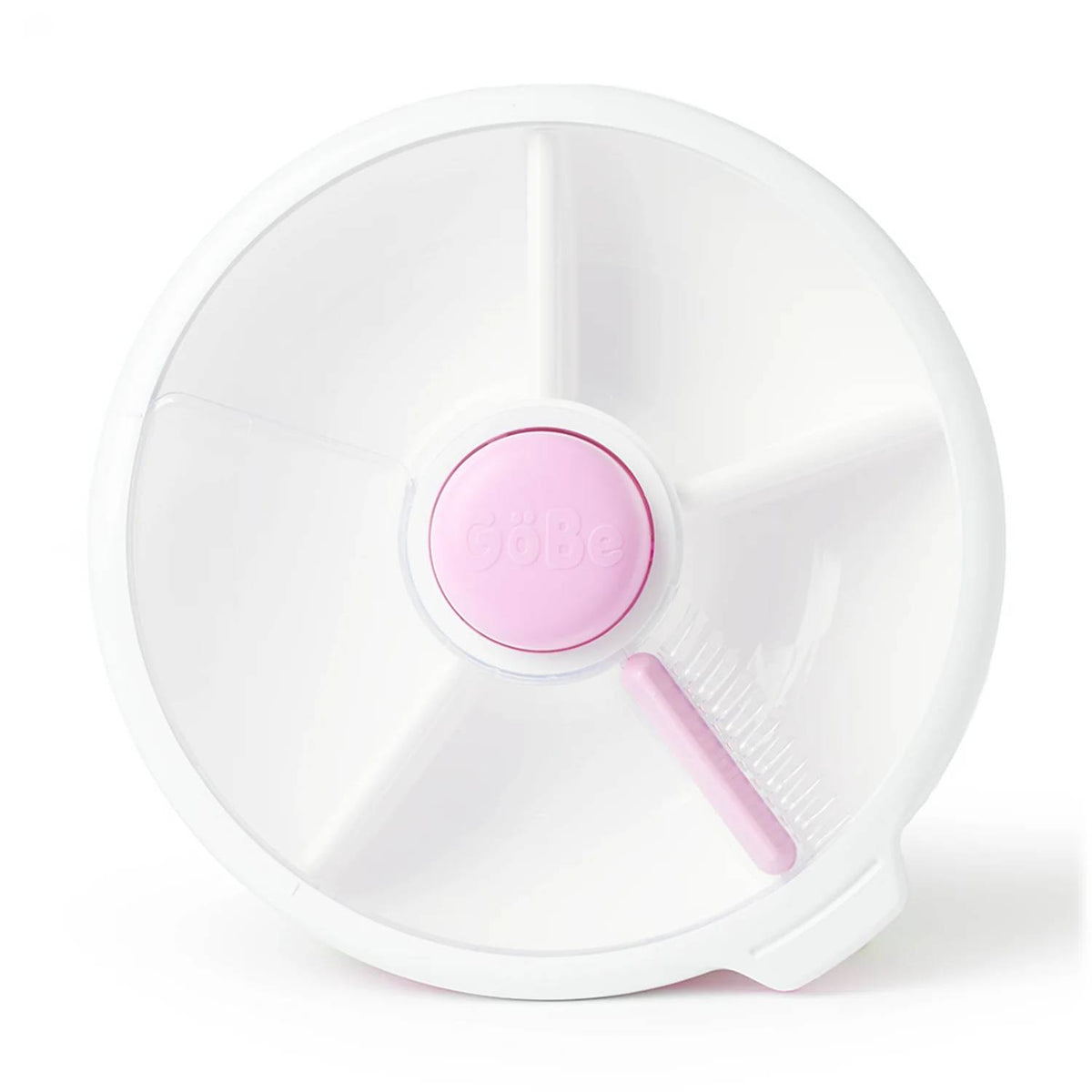 Gobe white snack spinner lunchbox against white background.