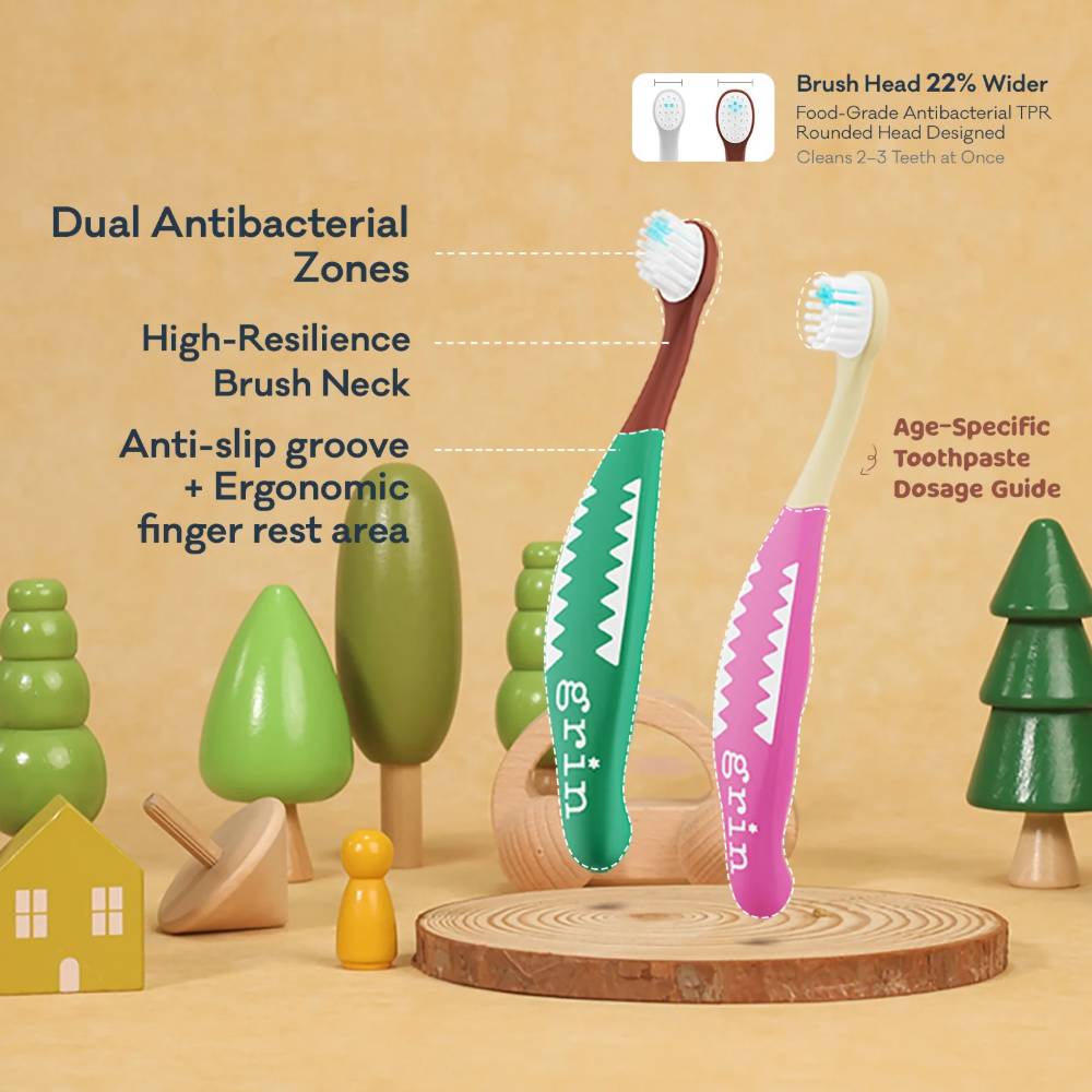 BrushBuddy Toothbrush 2-4 years - Brown Green