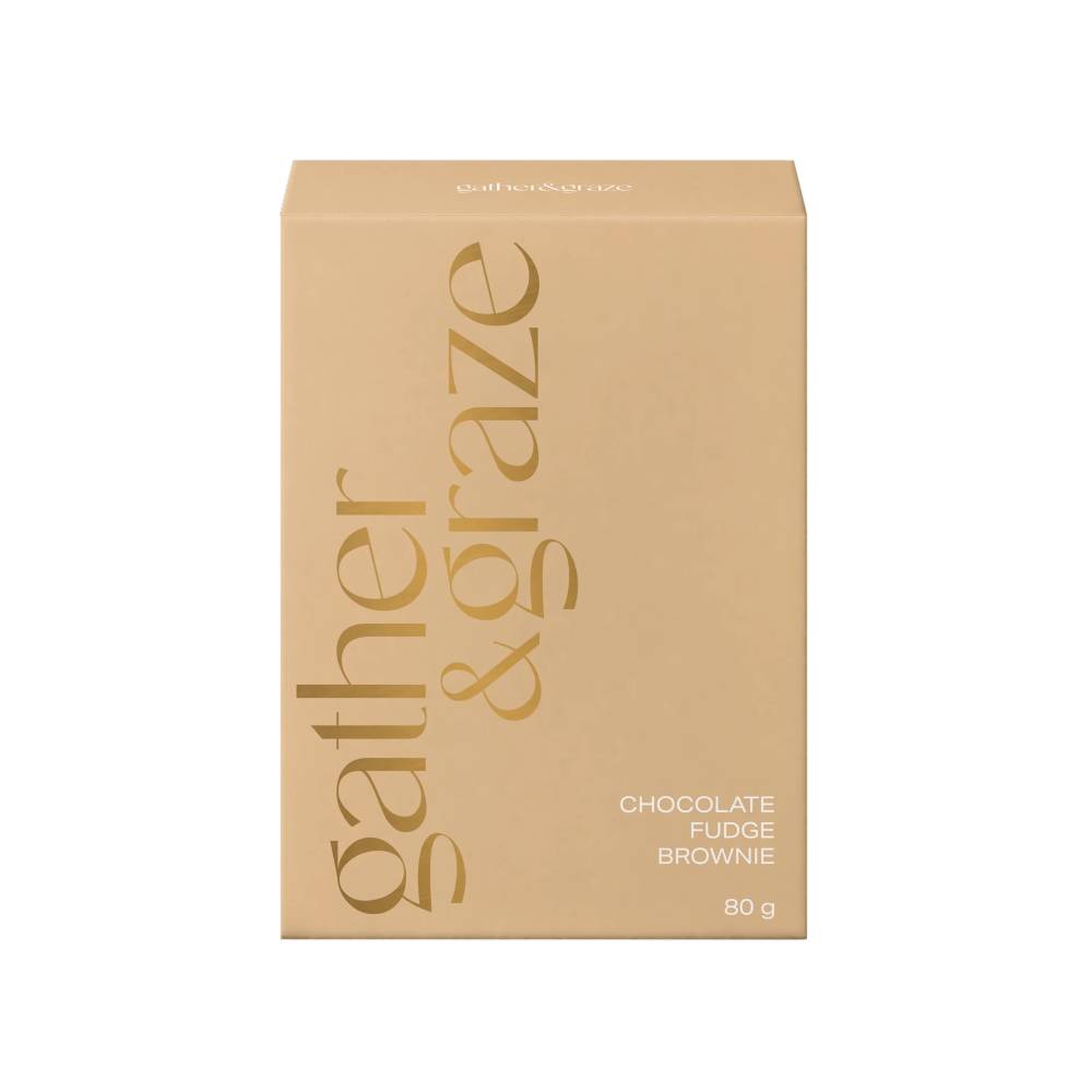 Brown Gather and Graze box against white background.