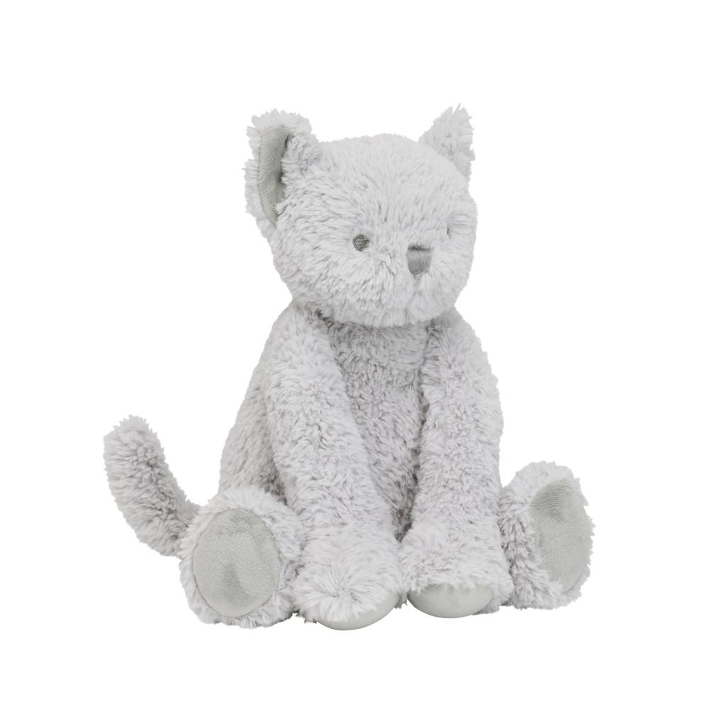 A light grey Happy Horse Cat Cobien soft toy on a white background. 