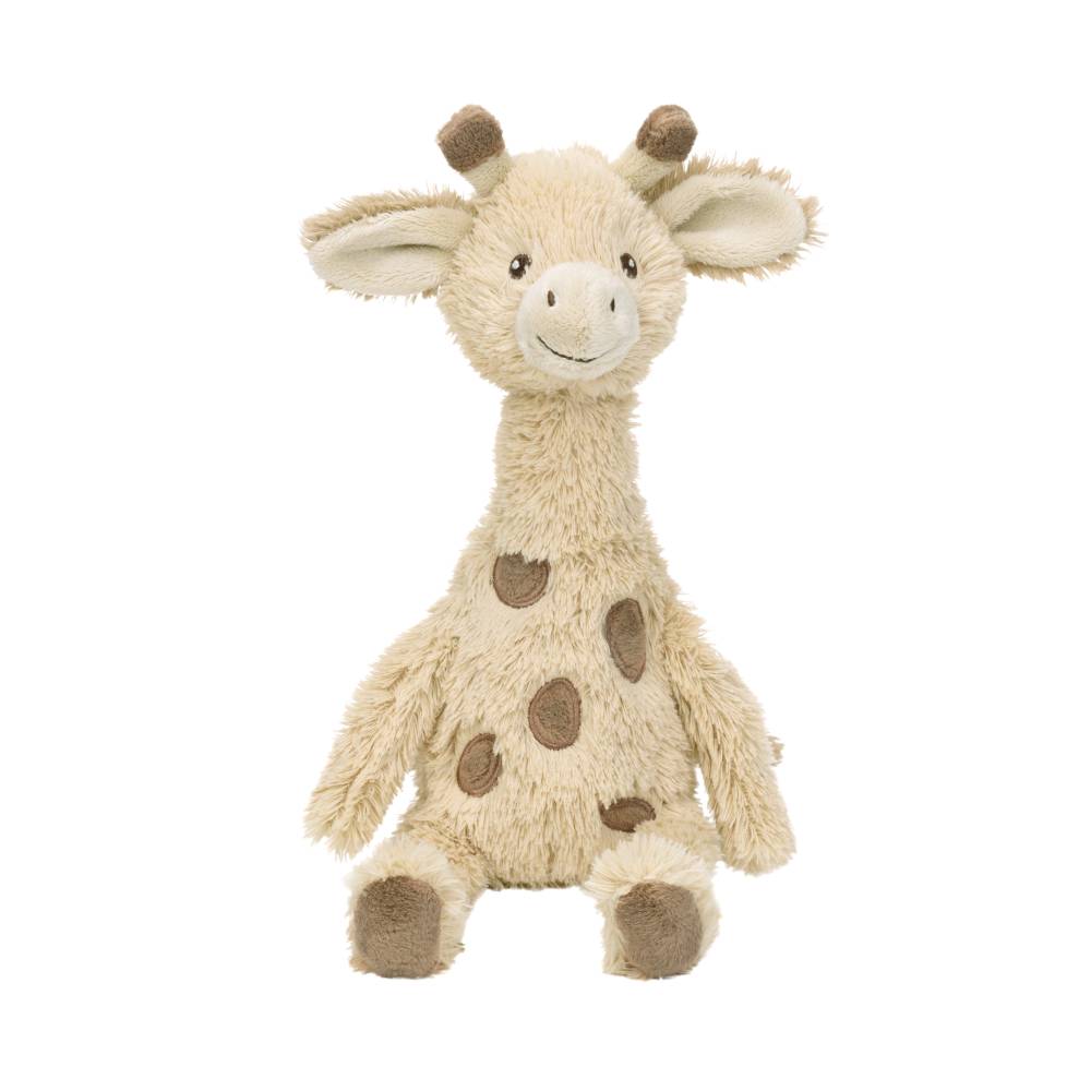 A Happy Horse Giraffe Gus soft toy on a white background. 