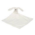 A white Happy Horse soft, cuddly Rabbit comforter connected to a small blanket on a white background. 