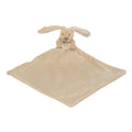 A light beige Happy Horse soft, cuddly Rabbit comforter connected to a small blanket on a white background. 