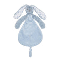 A light blue Happy Horse soft, cuddly Rabbit comforter on a white background. 