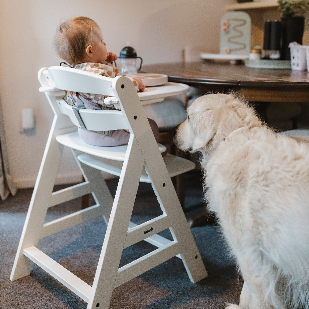 Alpha Wooden High Chair Tray - White