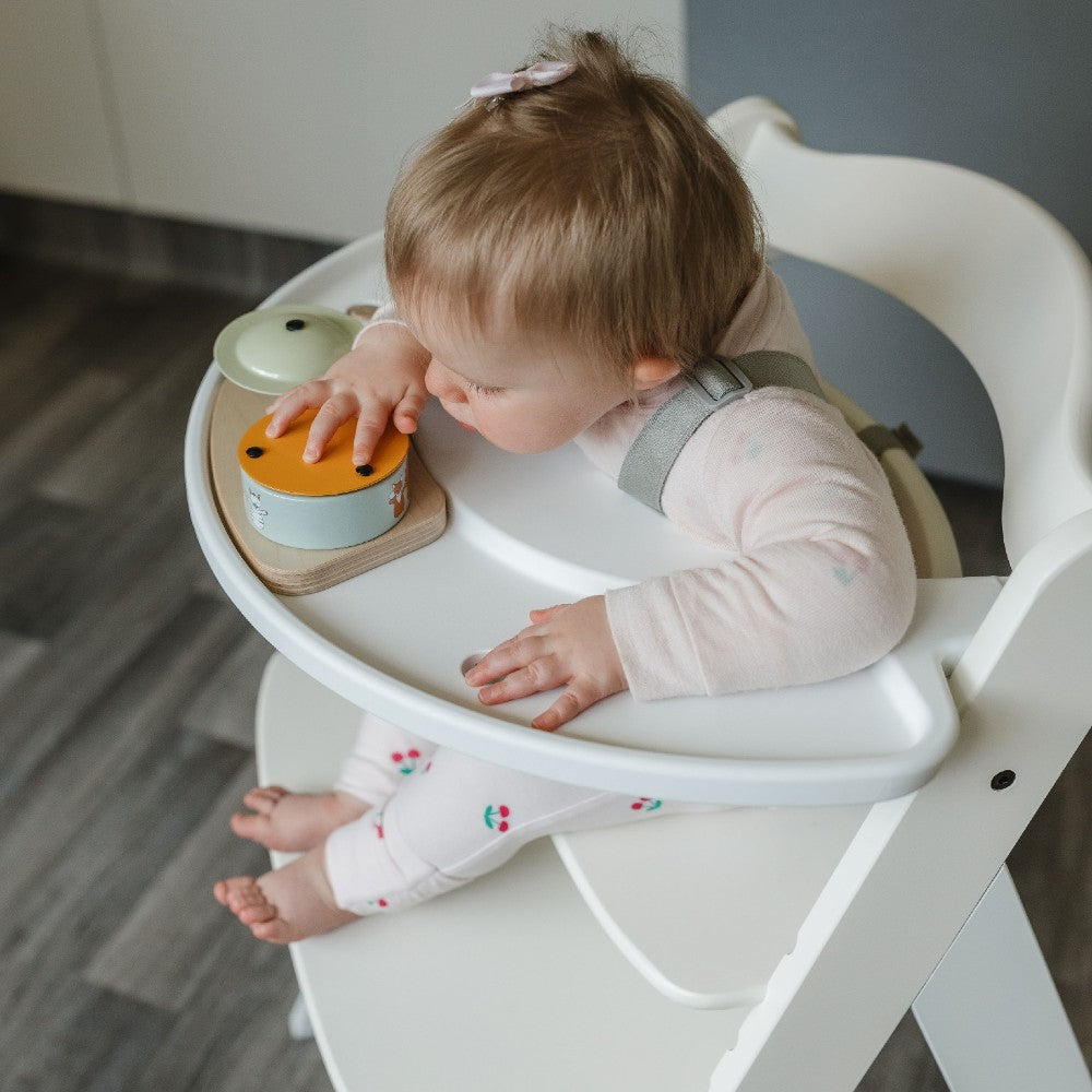 Alpha Wooden High Chair Tray - White