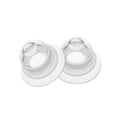 Two clear silicone nipple aspirators against a white background