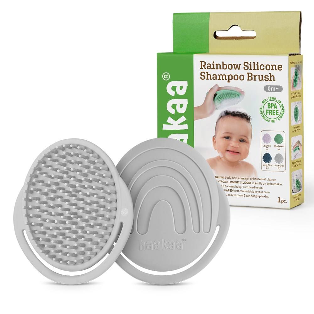 Silicone Shampoo Brush - Pea Green