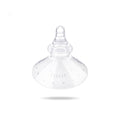 Silicone nipple shield against a white background