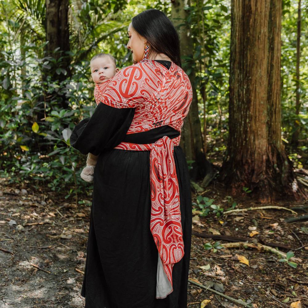 Okooko Pepi Wrap Carrier - Whero (Red/White/Black)