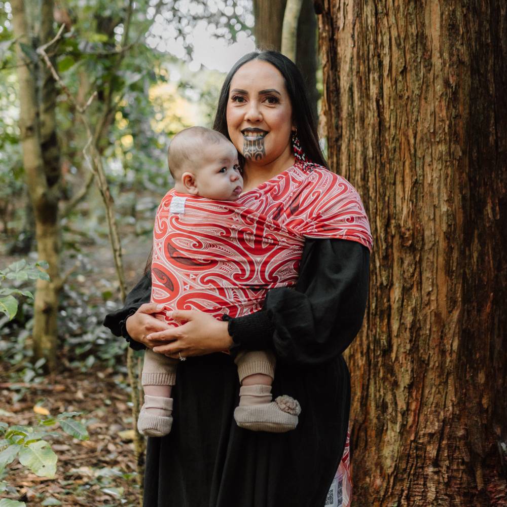 Okooko Pepi Wrap Carrier - Whero (Red/White/Black)