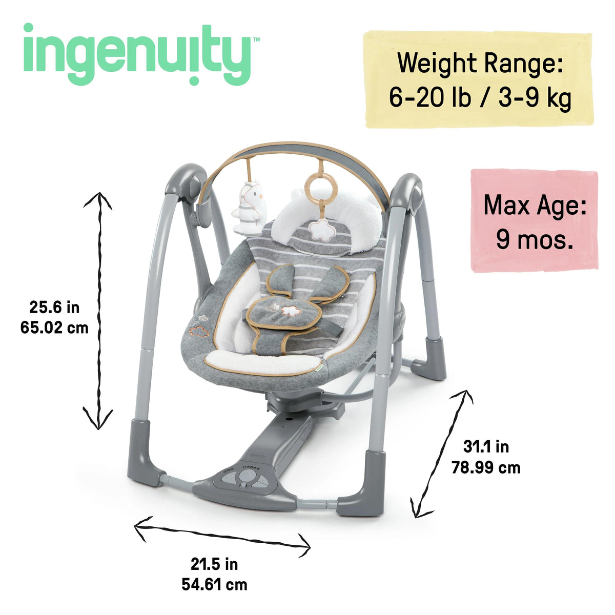 Swing n Go Portable Swing - Bella Teddy
