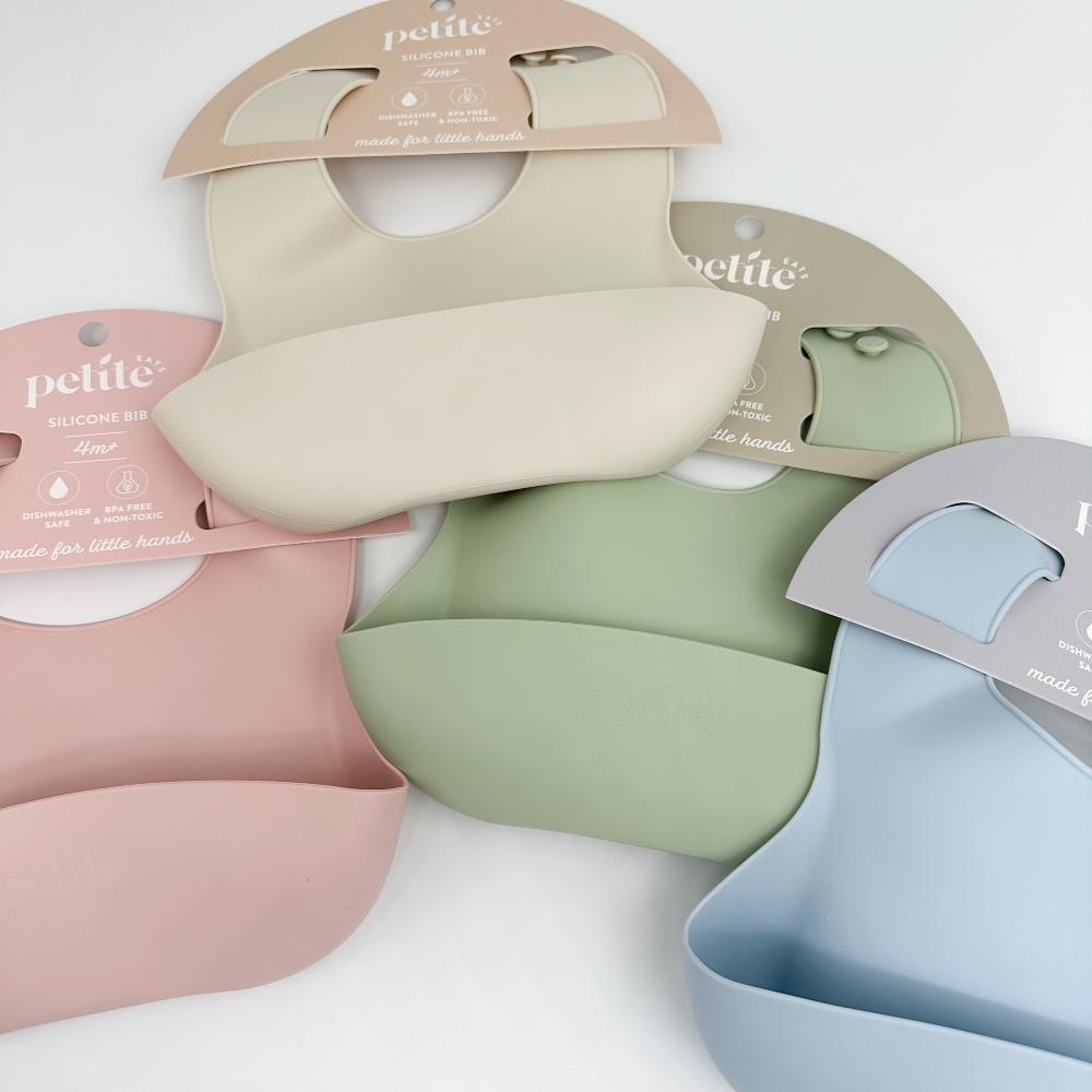 Silicone Baby Bib Large - Sand