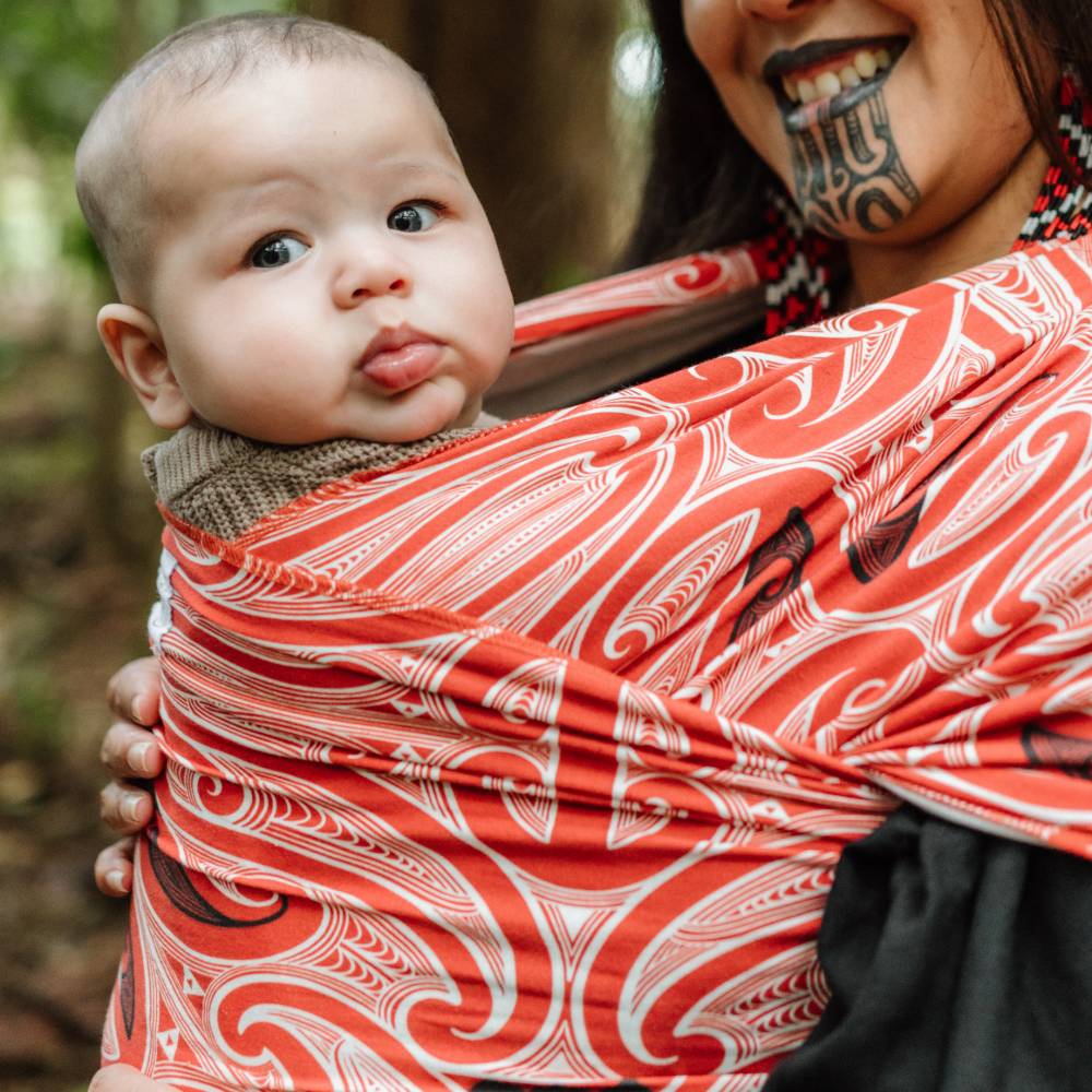 Okooko Pepi Wrap Carrier - Whero (Red/White/Black)