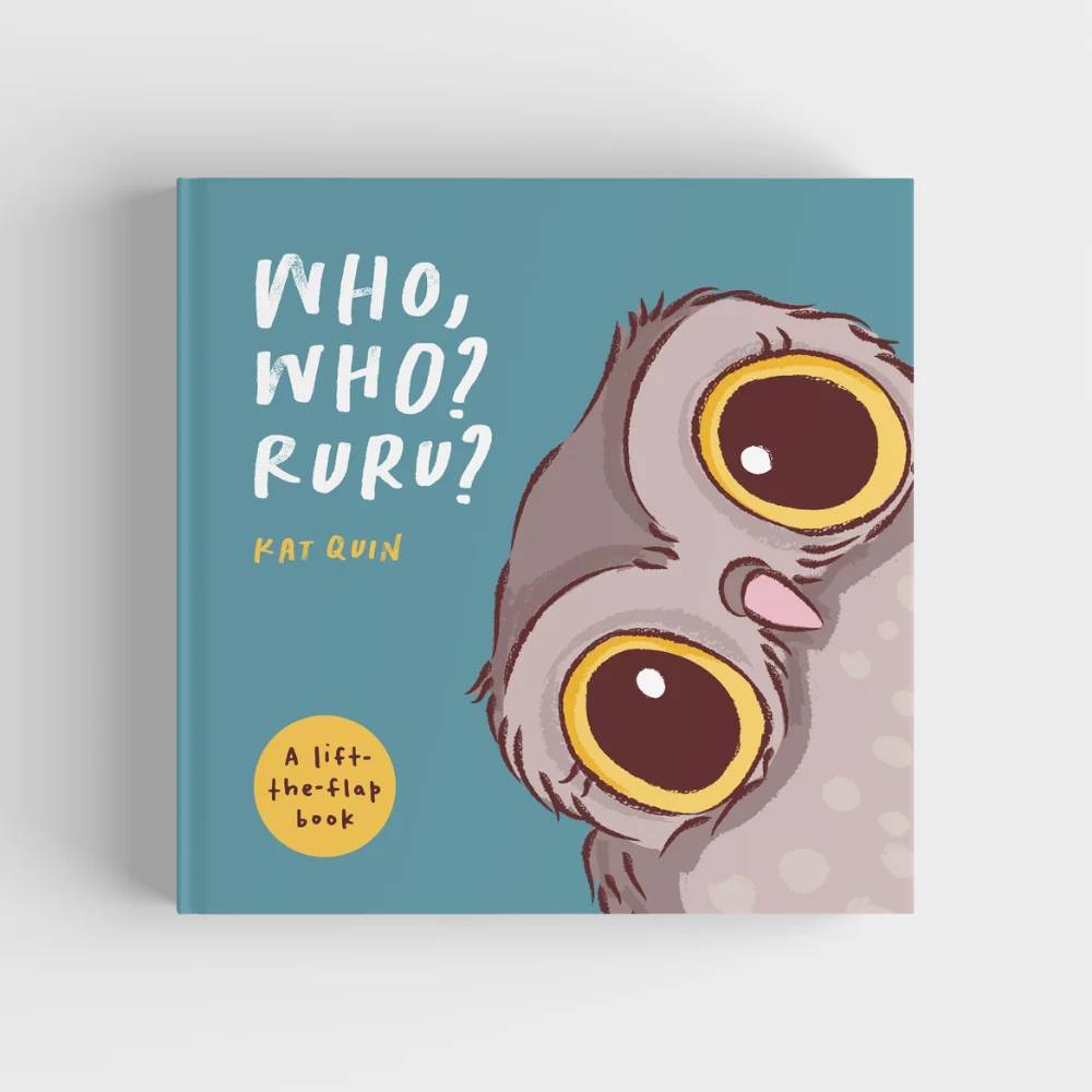 Who, Who? Ruru? Book on a white background. 