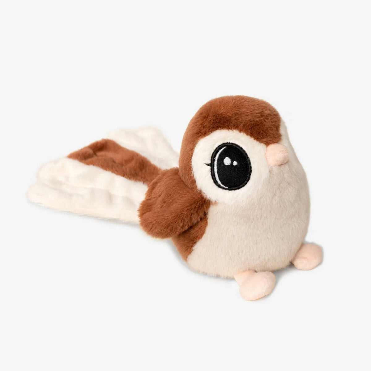 A fantail plush toy on a white background. 