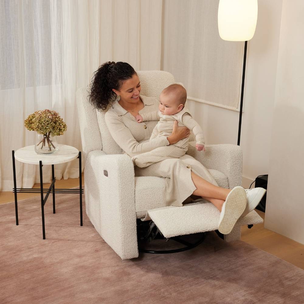 Henry Electric Recliner Chair - Vanilla Boucle