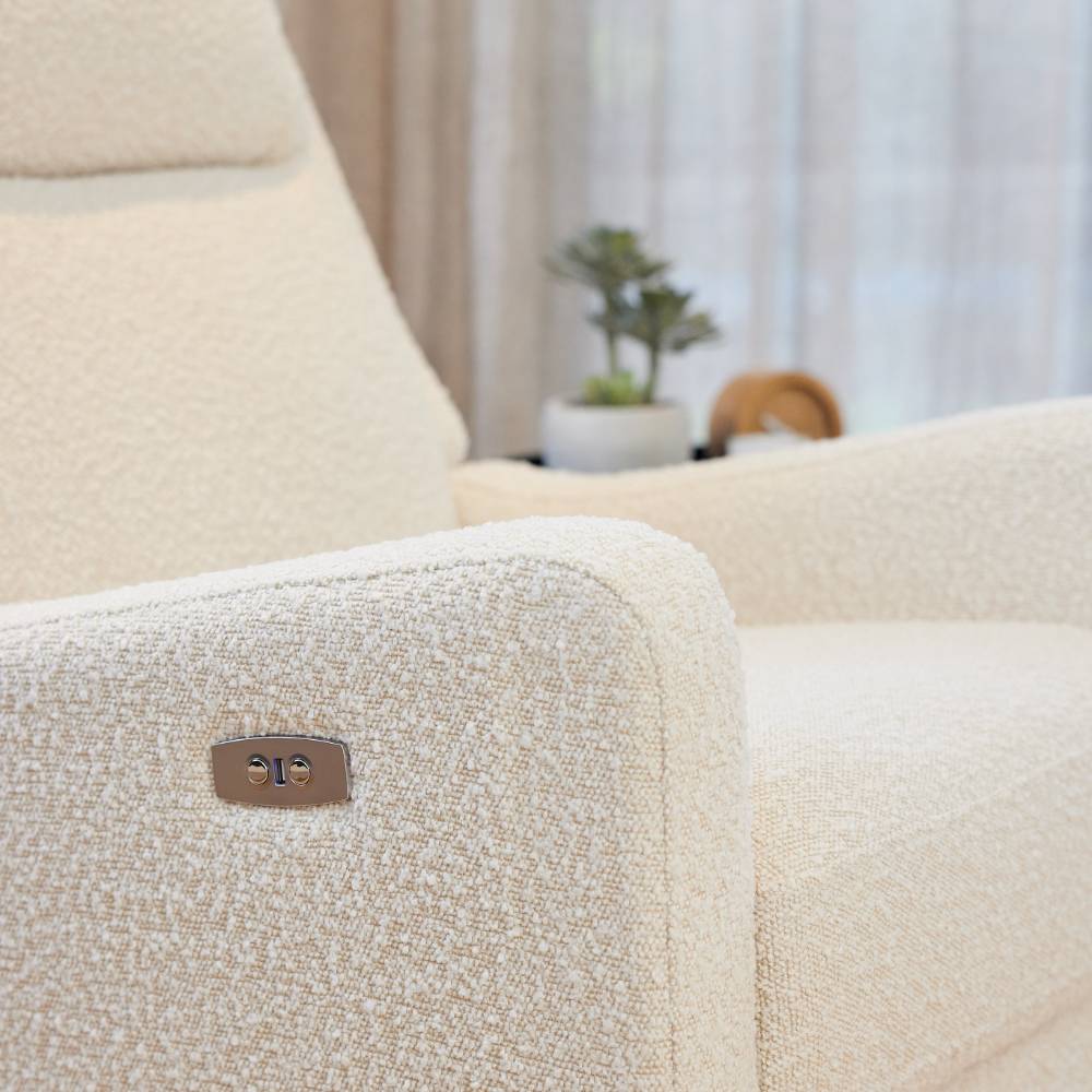 Henry Electric Recliner Chair - Vanilla Boucle