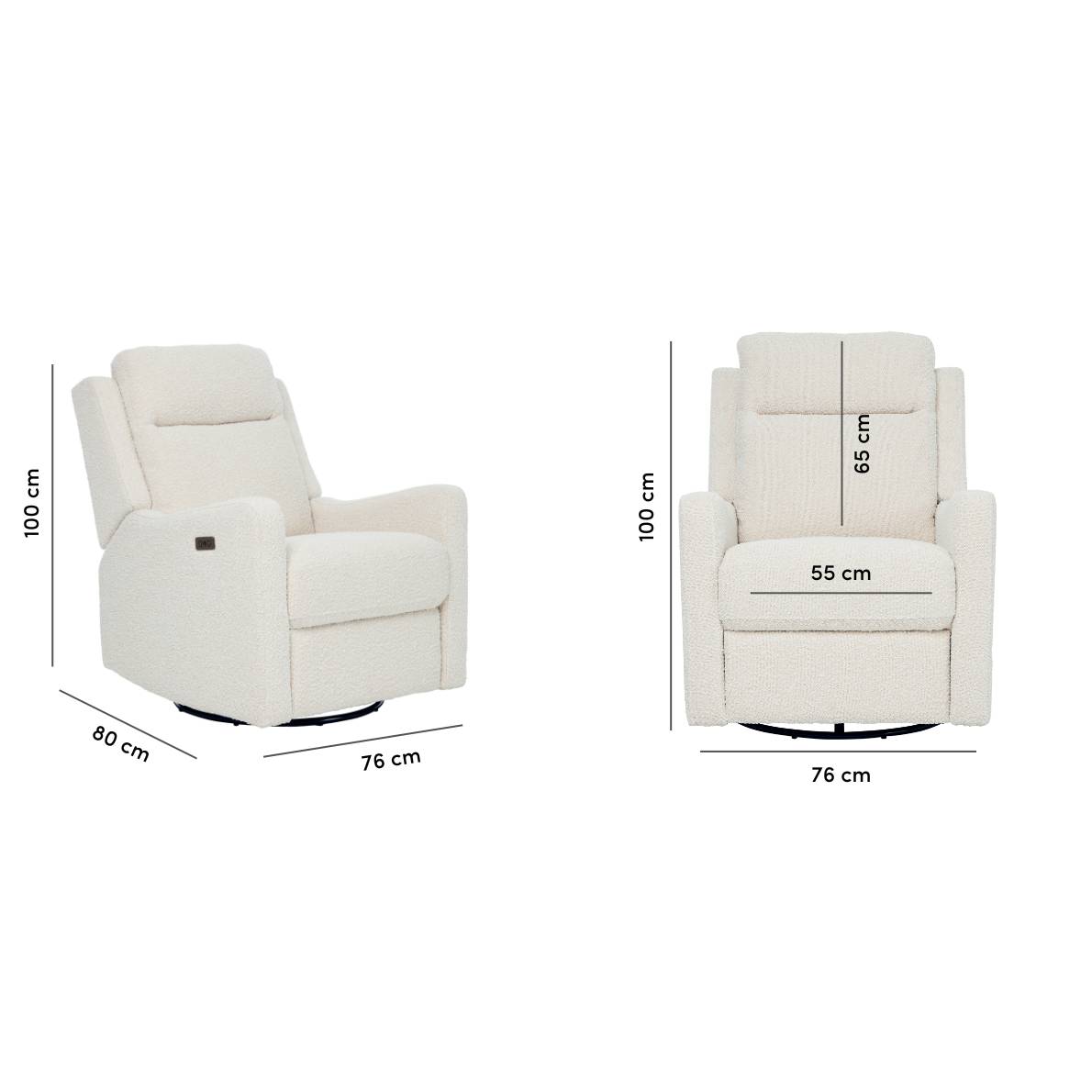 Henry Electric Recliner Chair - Vanilla Boucle