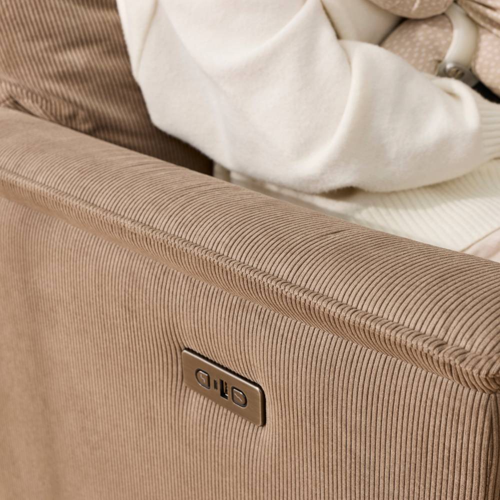 Louie Electric Recliner Chair - Mocha Corduroy