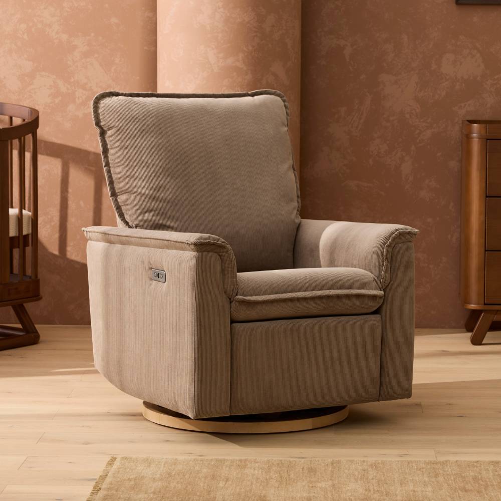 Louie Electric Recliner Chair - Mocha Corduroy