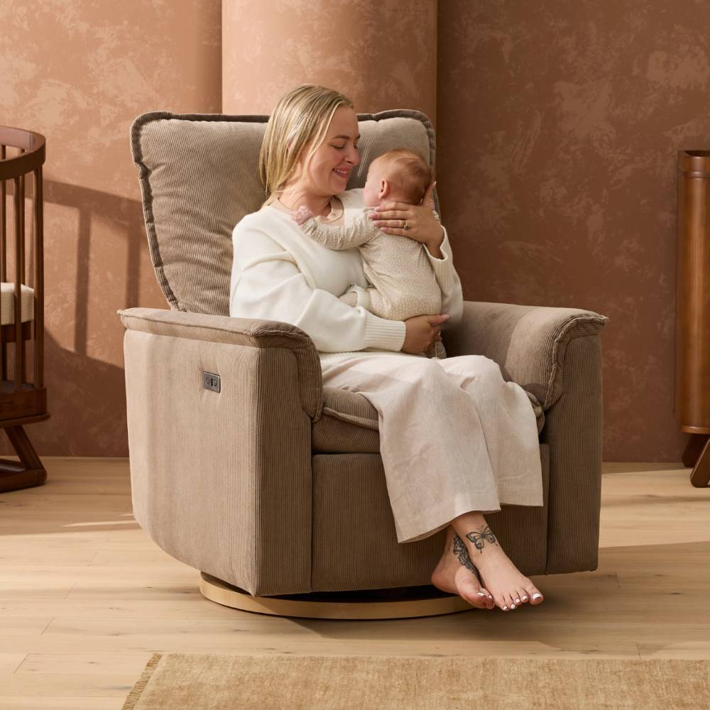 Louie Electric Recliner Chair - Mocha Corduroy