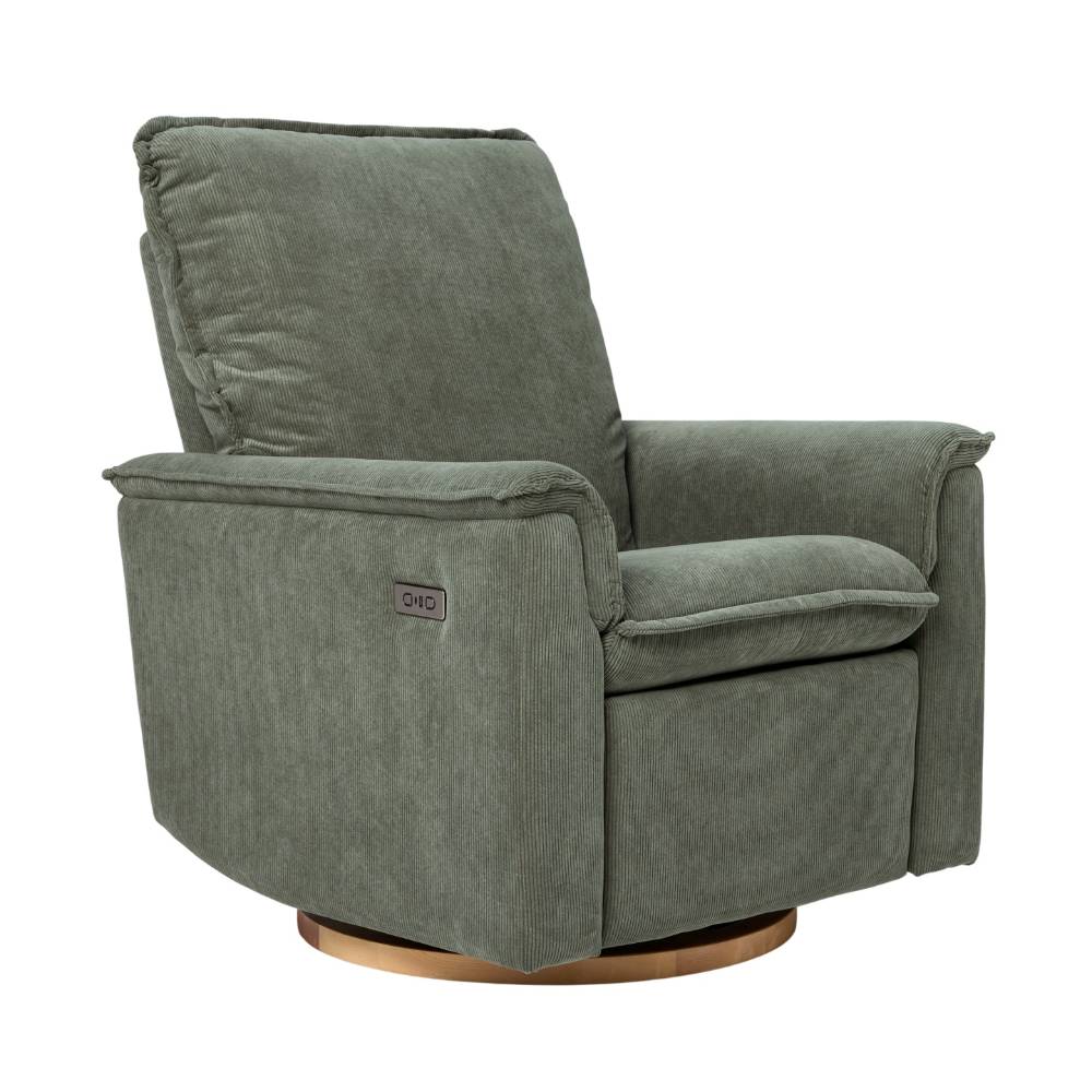 Louie Electric Recliner Chair - Olive Corduroy