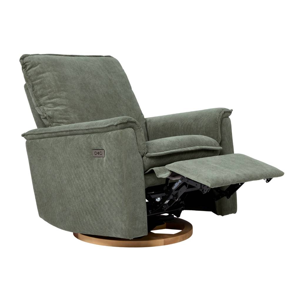 Louie Electric Recliner Chair - Olive Corduroy