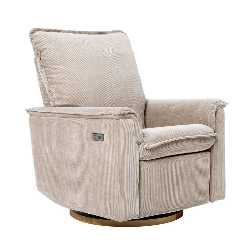 Louie Electric Recliner Chair - Taupe Corduroy