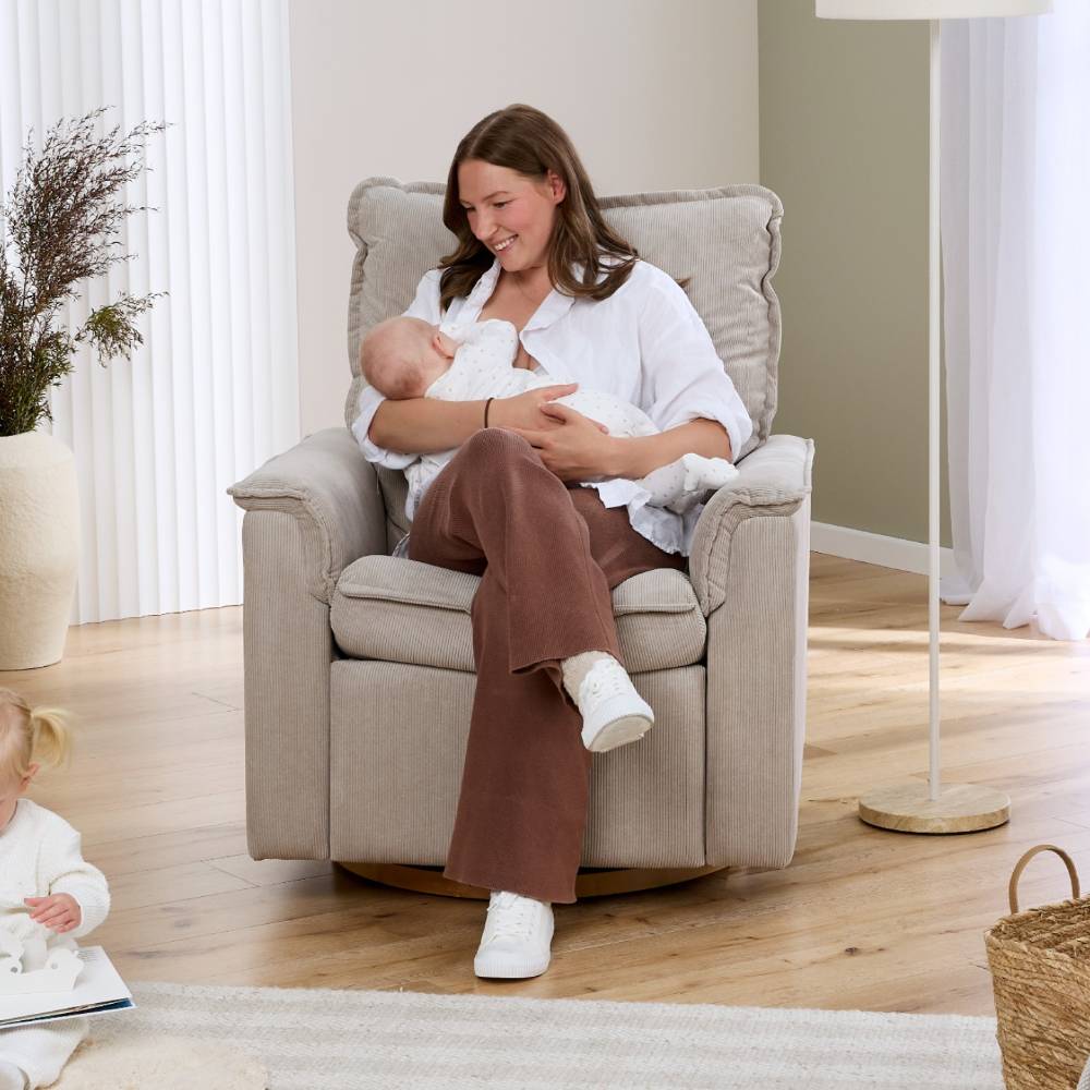 Louie Electric Recliner Chair - Taupe Corduroy