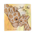 Jellycat Book with giraffes on cover against white background.