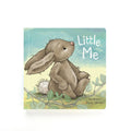 Jellycat book with grey bunny on cover against white background.