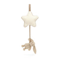 White star with beige bunny Jellycat musical pull.