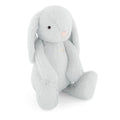 Light blue Jamie Kay bunny soft toy against white background.