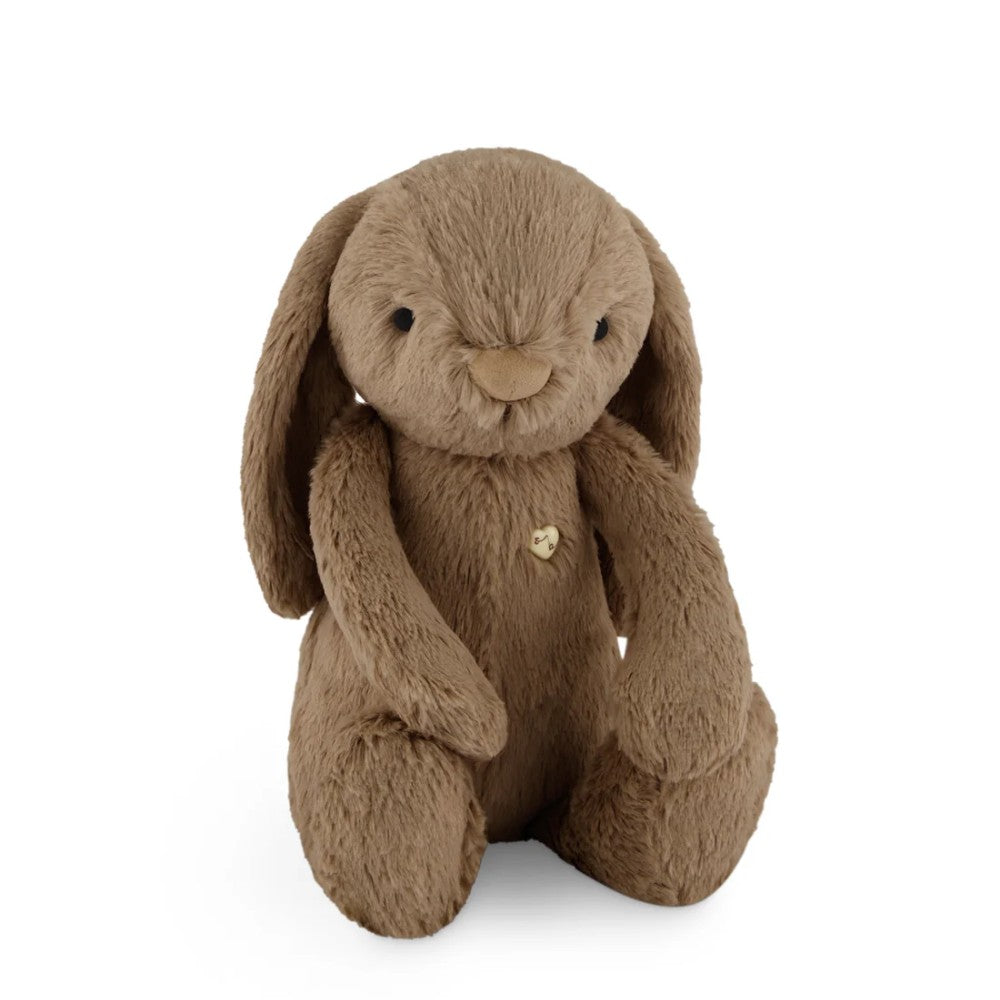 Brown Jamie Kay bunny soft toy against white background.