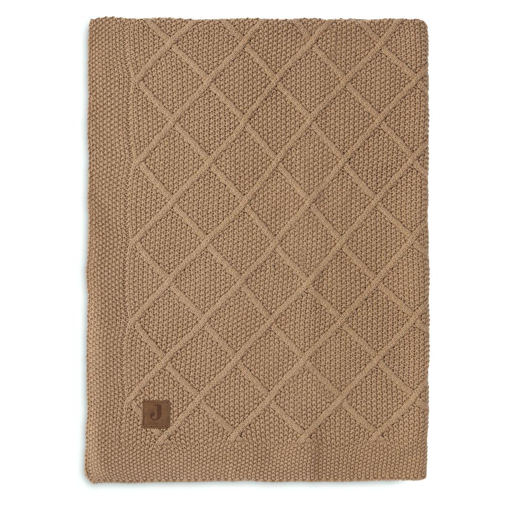 Check Knit Blanket - Biscuit
