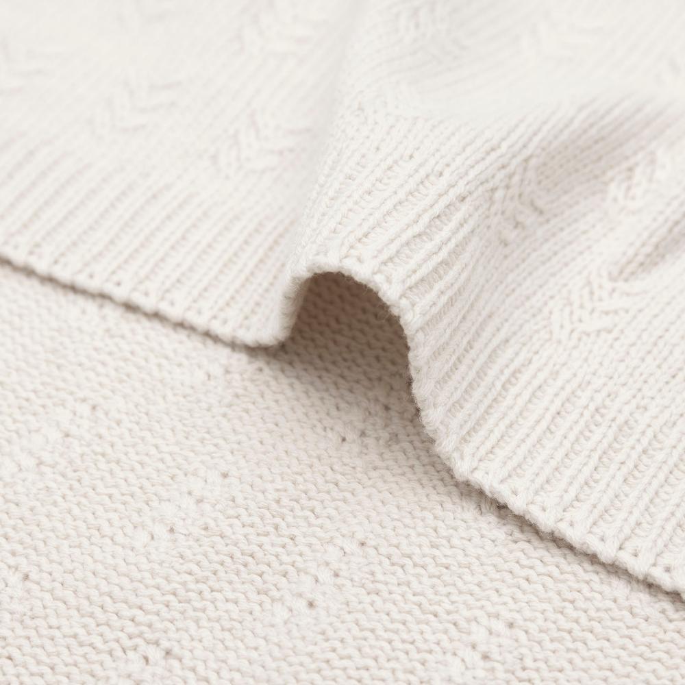 Grain Knit Blanket - Oatmeal