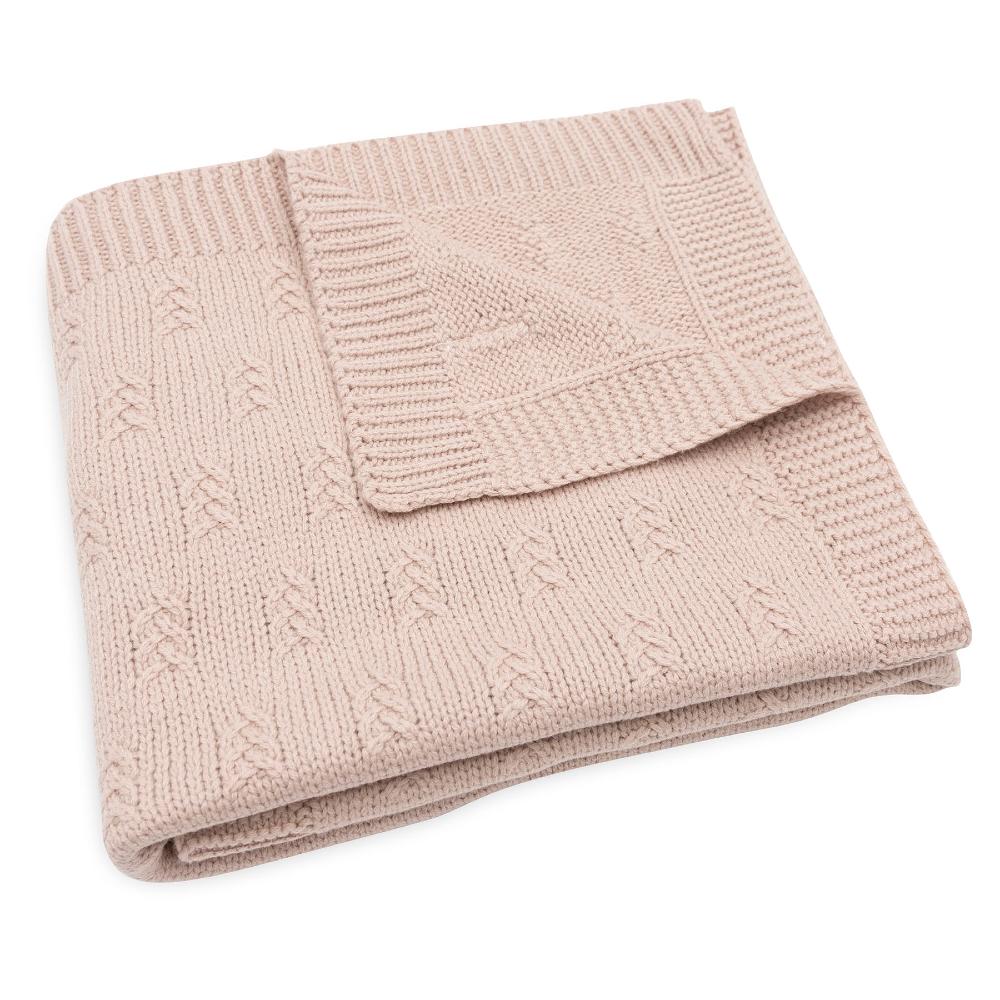 Grain Knit Blanket - Wild Rose