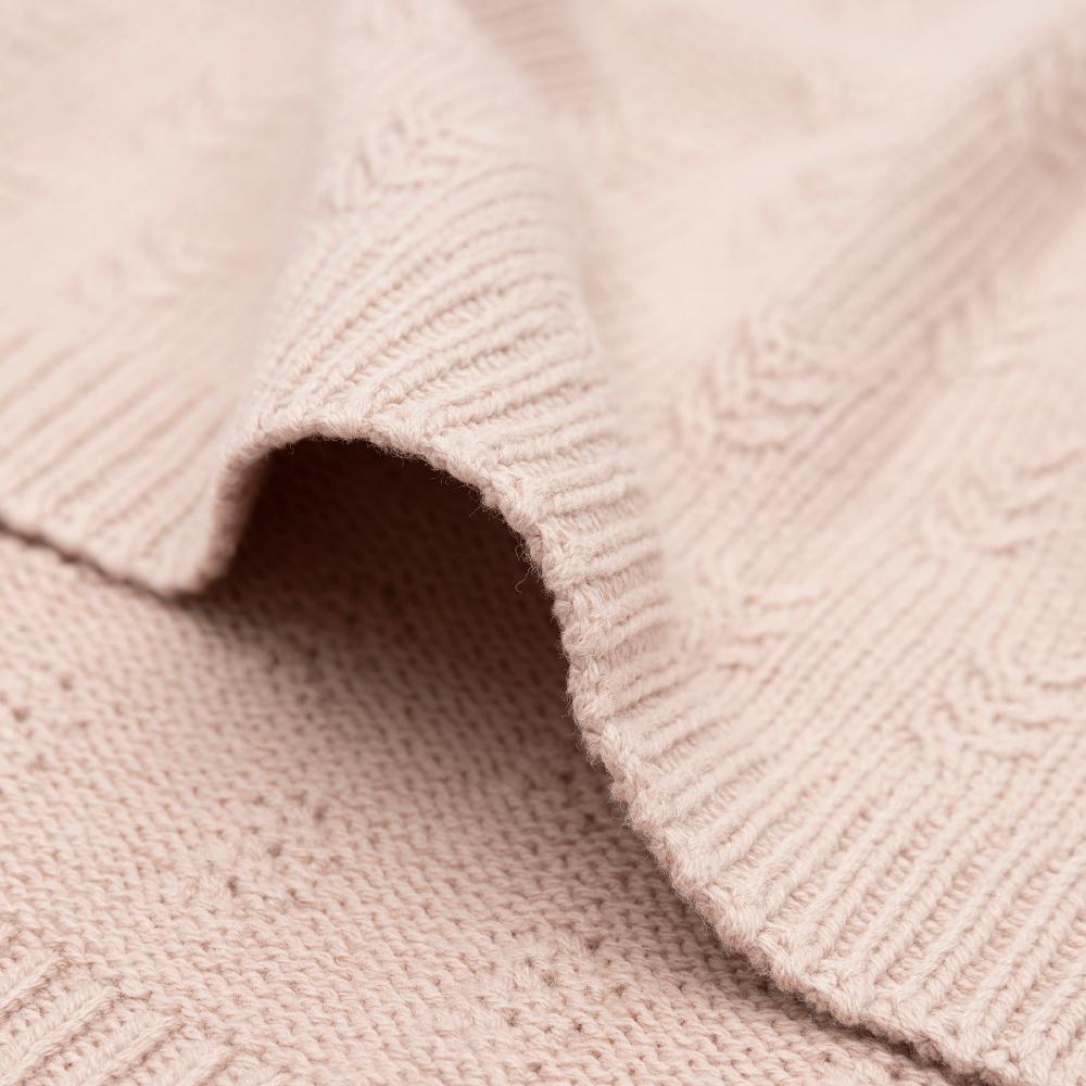 Grain Knit Blanket - Wild Rose