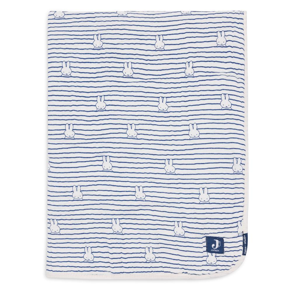 Muslin Blanket - Miffy Stripe Navy
