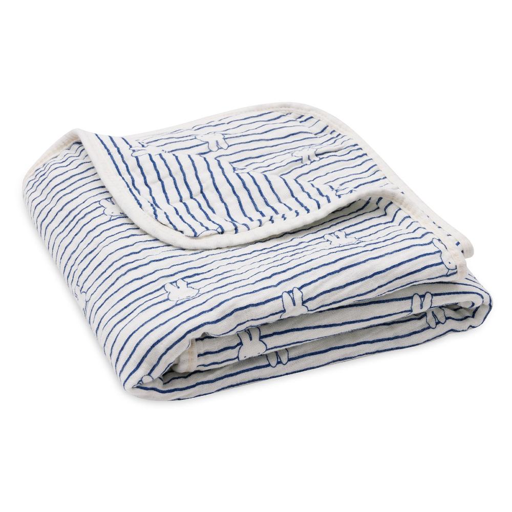 Muslin Blanket - Miffy Stripe Navy