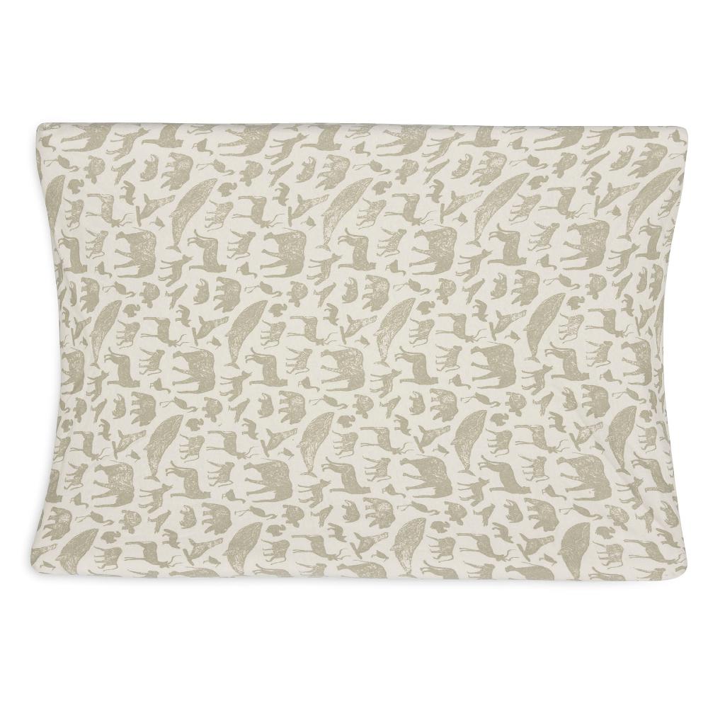 Jersey Change Mat Cover - Animals Olive Green