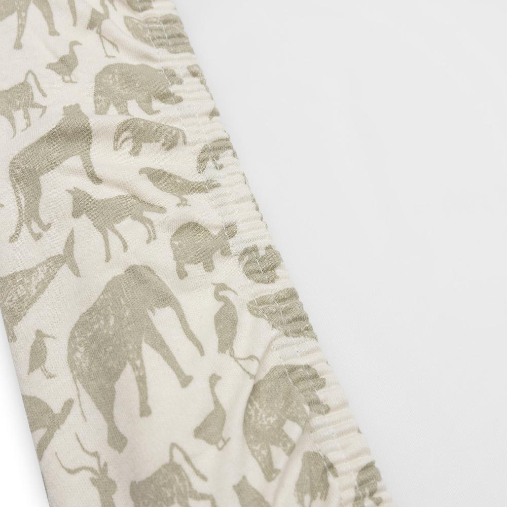 Jersey Change Mat Cover - Animals Olive Green